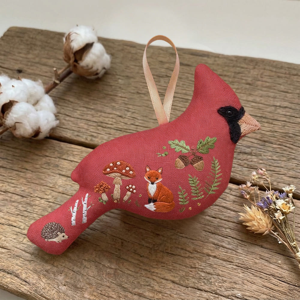 Rubbyoo Cardinal Embroidery Kit - Cute Animal Design | Gift For Fox Lovers | Whimsical Woodland Decor - image 7