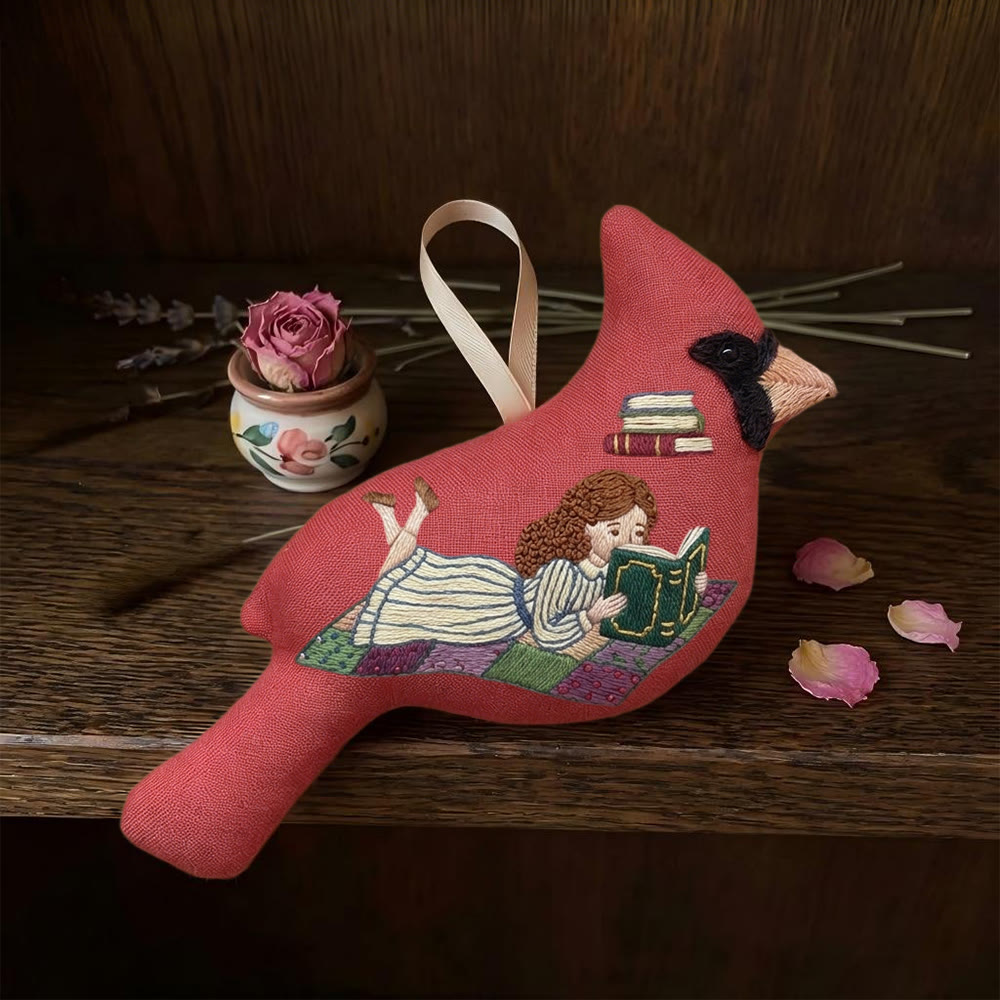 Rubbyoo Cardinal Embroidery Kit - Reading Girl | Gift For Book Lovers | Wall Hanging Decor - image 8
