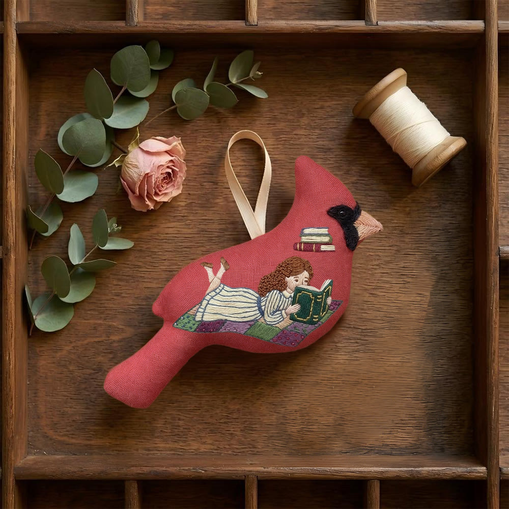 Rubbyoo Cardinal Embroidery Kit - Reading Girl | Gift For Book Lovers | Wall Hanging Decor - image 7