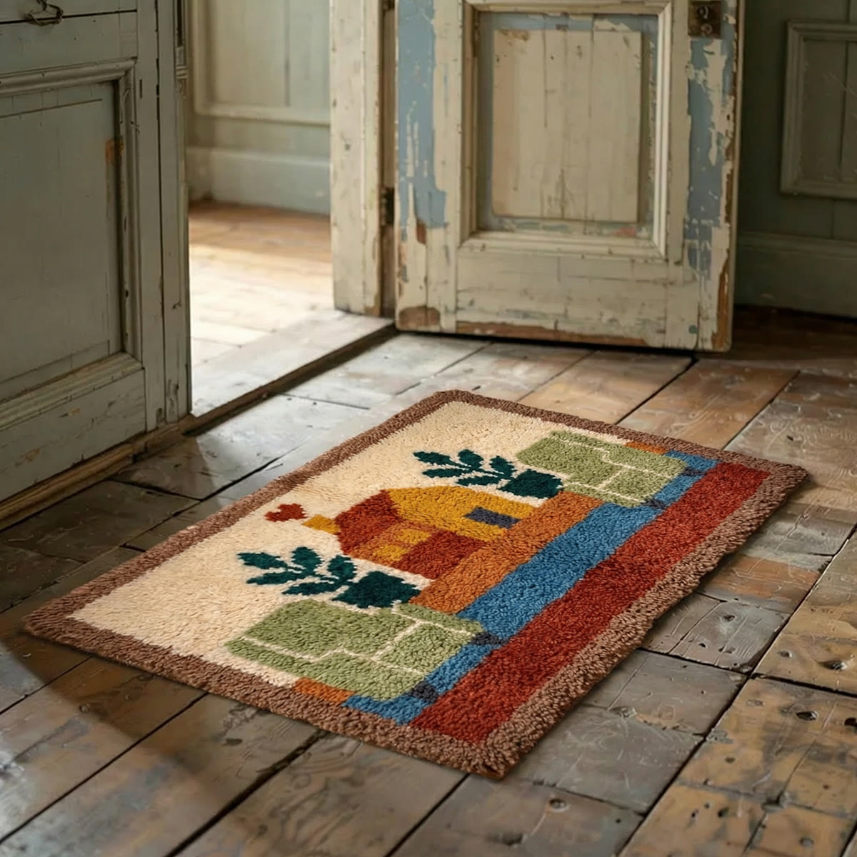 Rubbyoo Latch Hook Rug Kit - Peaceful House | Handmade Tufted Rug | Handmade Housewarming Gift  - image 2