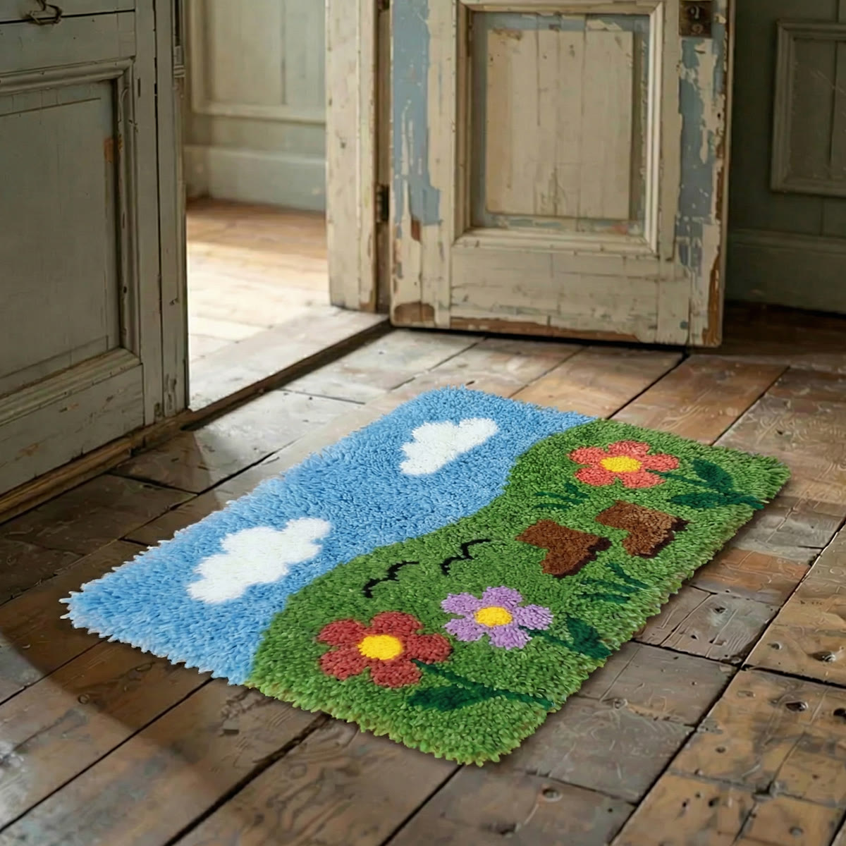 Rubbyoo Latch Hook Rug Kit - Spring Picnic | Unique Accent Rug | Perfect Gift For Mom  - image 2