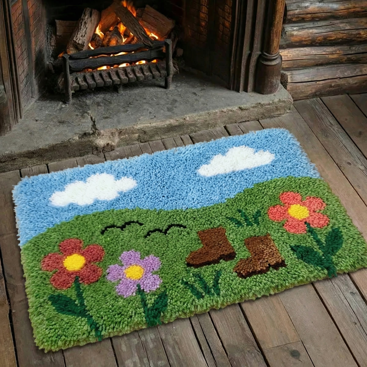 Rubbyoo Latch Hook Rug Kit - Spring Picnic | Unique Accent Rug | Perfect Gift For Mom  - image 3
