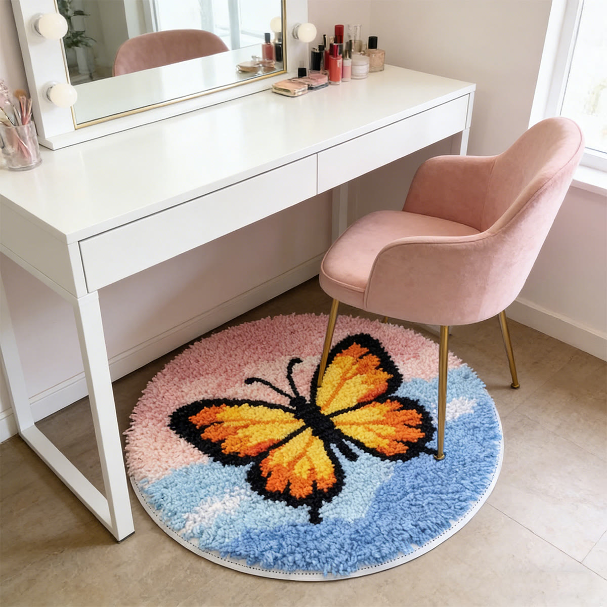 Rubbyoo Latch Hook Rug Kit - Charming Butterfly | New Home Gift | Versatile Room Decoration - image 3