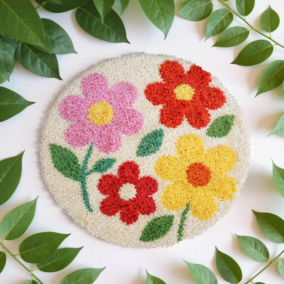 Rubbyoo Latch Hook Rug Kit - Colorful Flowers | Botanical Accent Rug | Diy Gift For Her - image 5