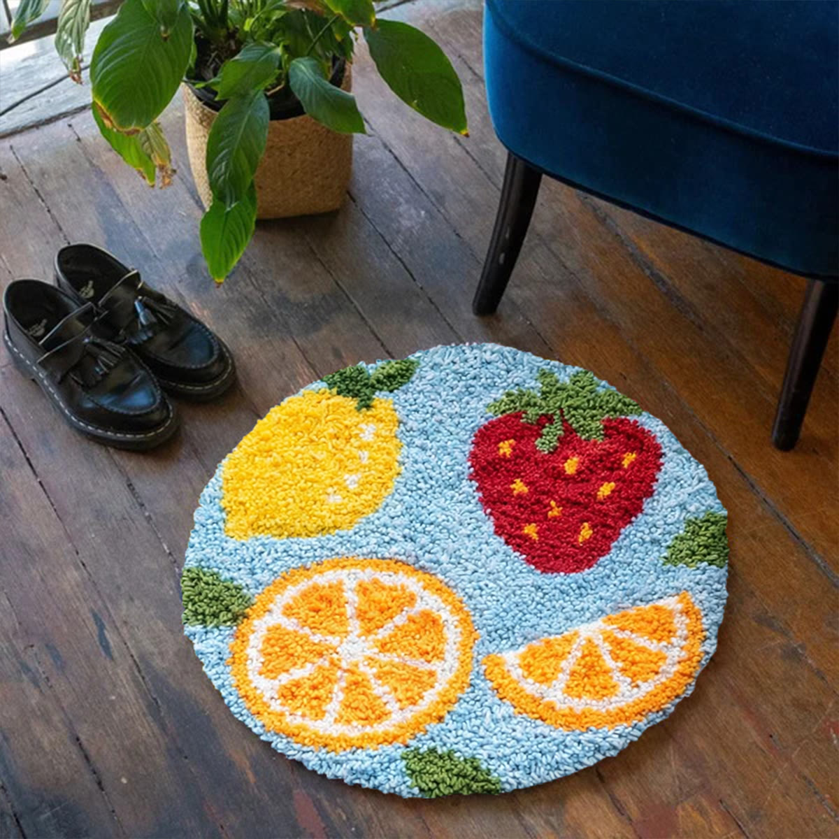 Rubbyoo Latch Hook Rug Kit - Colorful Fruit | Handmade Craft For Starter | Diy Birthday Gift - image 2