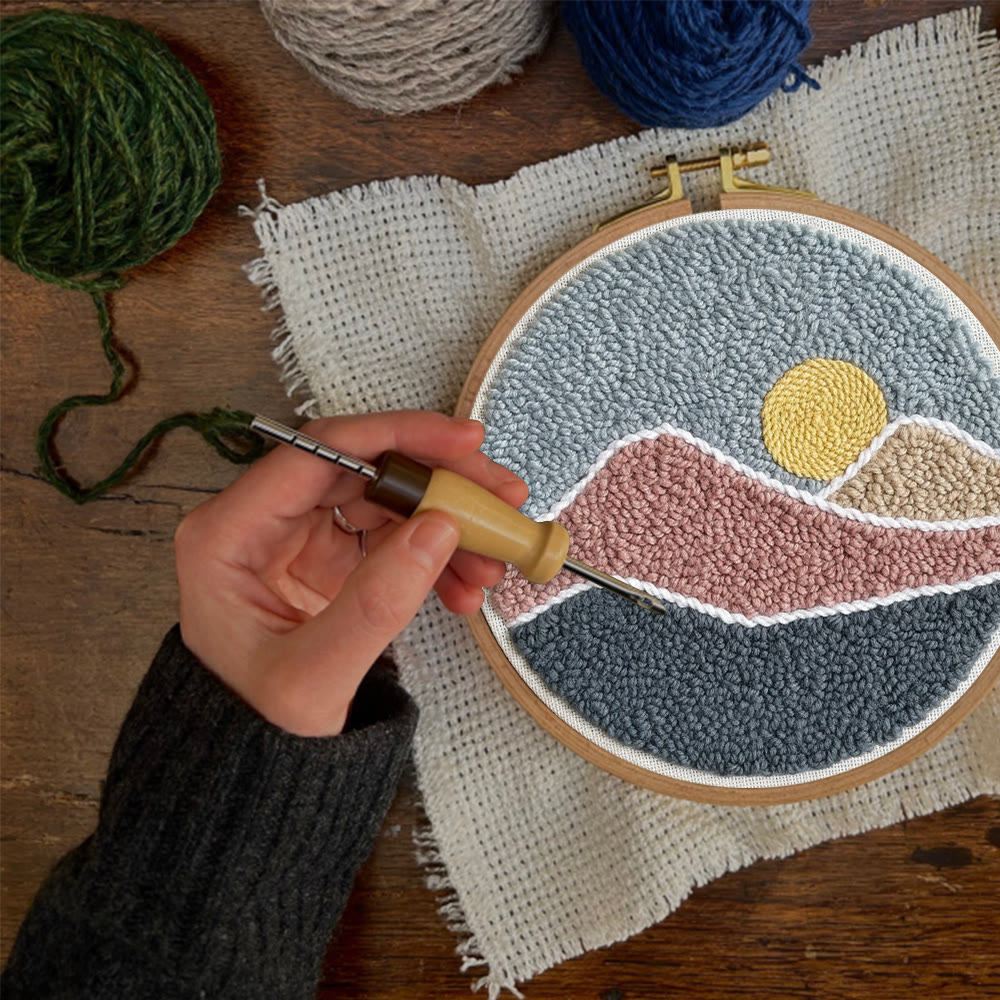 Sunset Punch Needle Kit - Landscape Diy Craft | Creative Home Decor - image 4