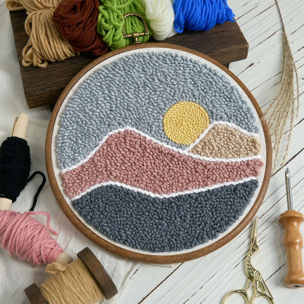 Sunset Punch Needle Kit - Landscape Diy Craft | Creative Home Decor - image 2