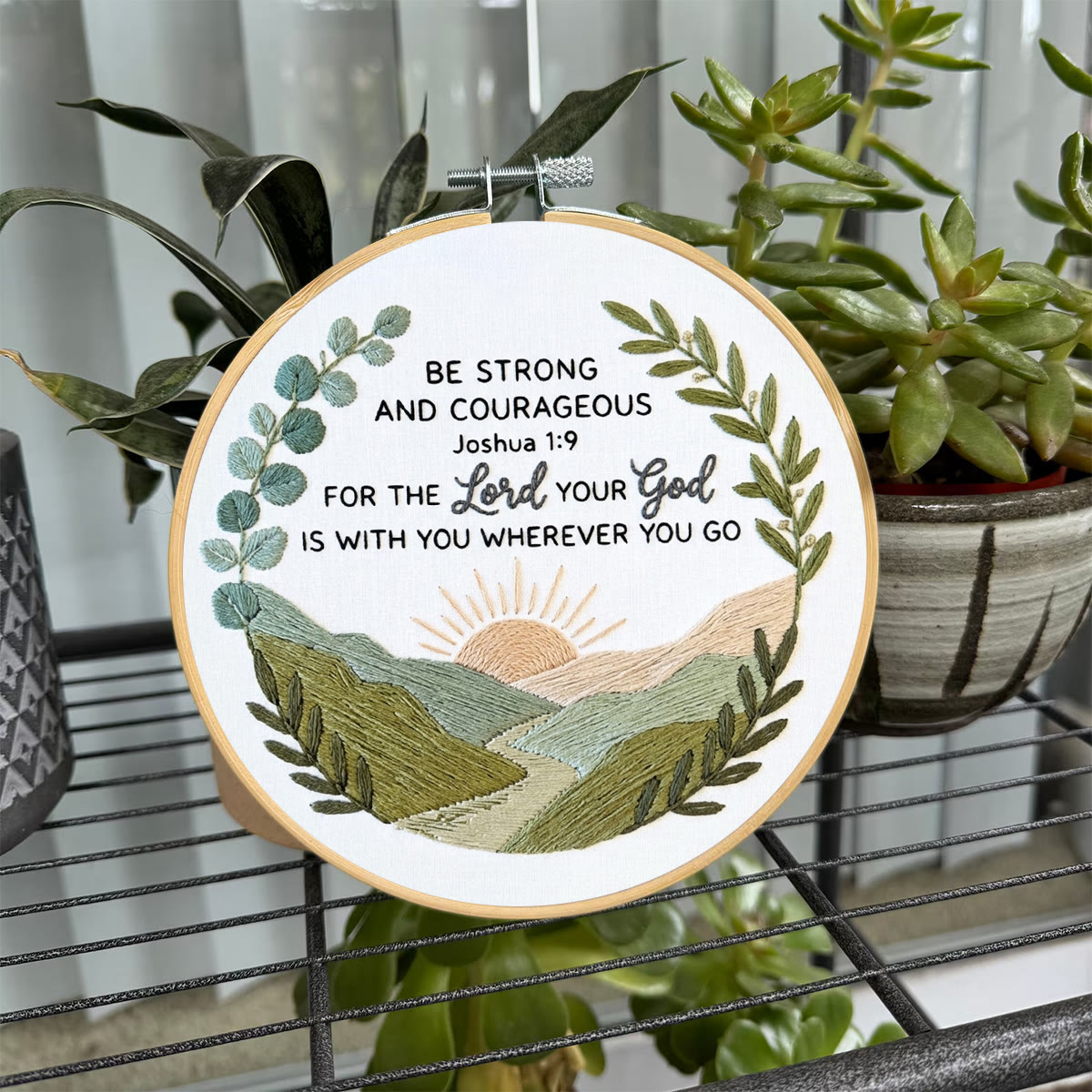 Rubbyoo Embroidery Kit - Be Strong And Courageous | Bible Joshua 1:9 | Perfect Handicraft For Christian  - image 3