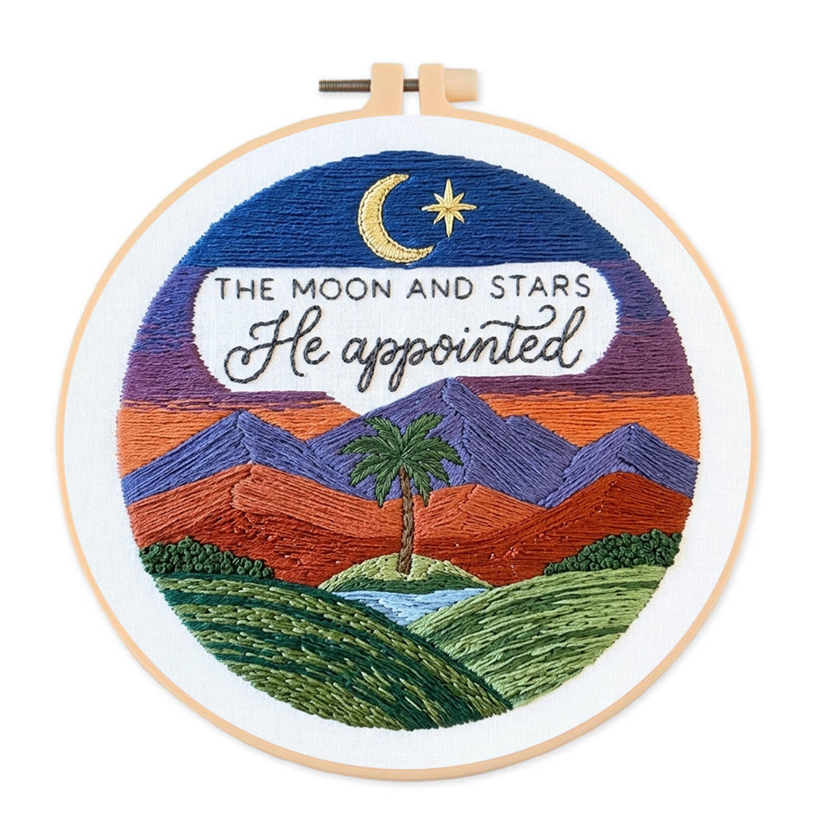 Rubbyoo Embroidery Kit - God Created The Lights Of The Sky | Genesis 1:16 | Christian Wall Art  - 20*20cm - image 1