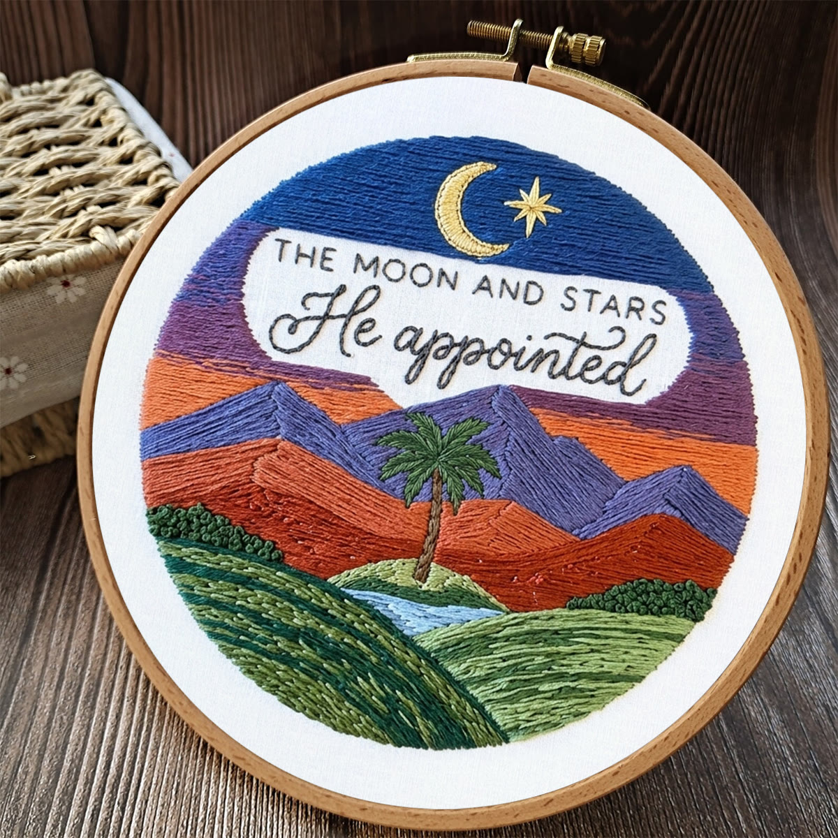 Rubbyoo Embroidery Kit - God Created The Lights Of The Sky | Genesis 1:16 | Christian Wall Art  - image 2