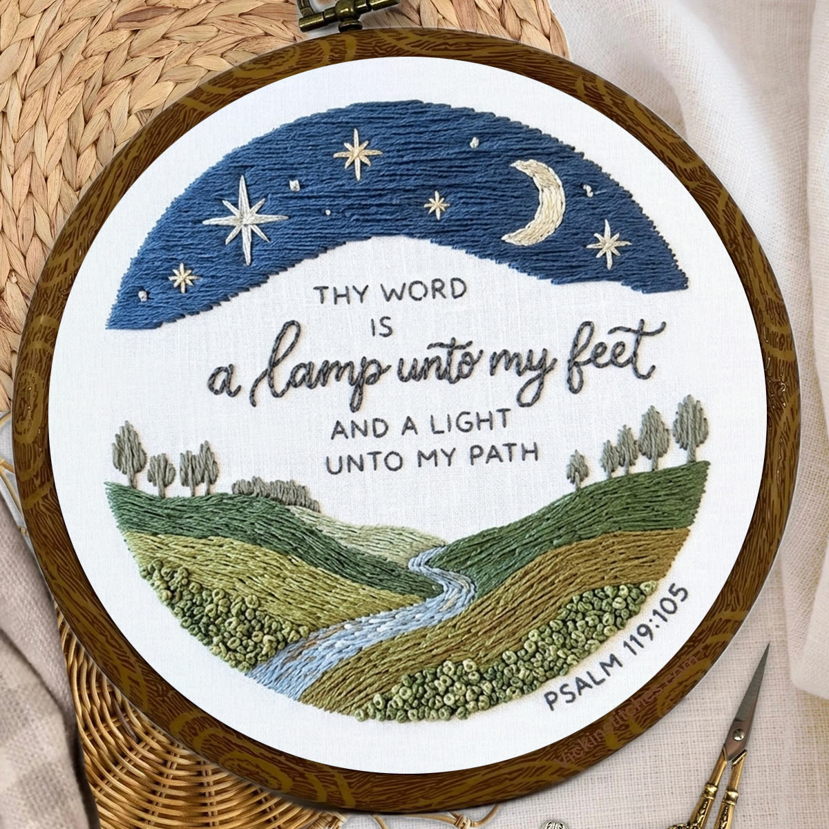 Rubbyoo Embroidery Kit - God's Word Lights My Path | Bible Psalm 119:105 | Devotional Room Decor  - image 3