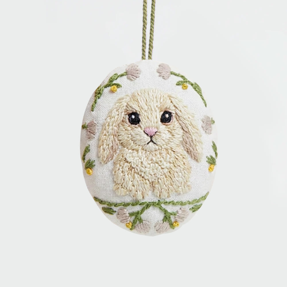 Rubbyoo Easter Egg Embroidery Kit - Fluffy Rabbit | Handmade Easter Craft | Perfect For Home Ornament - image 4