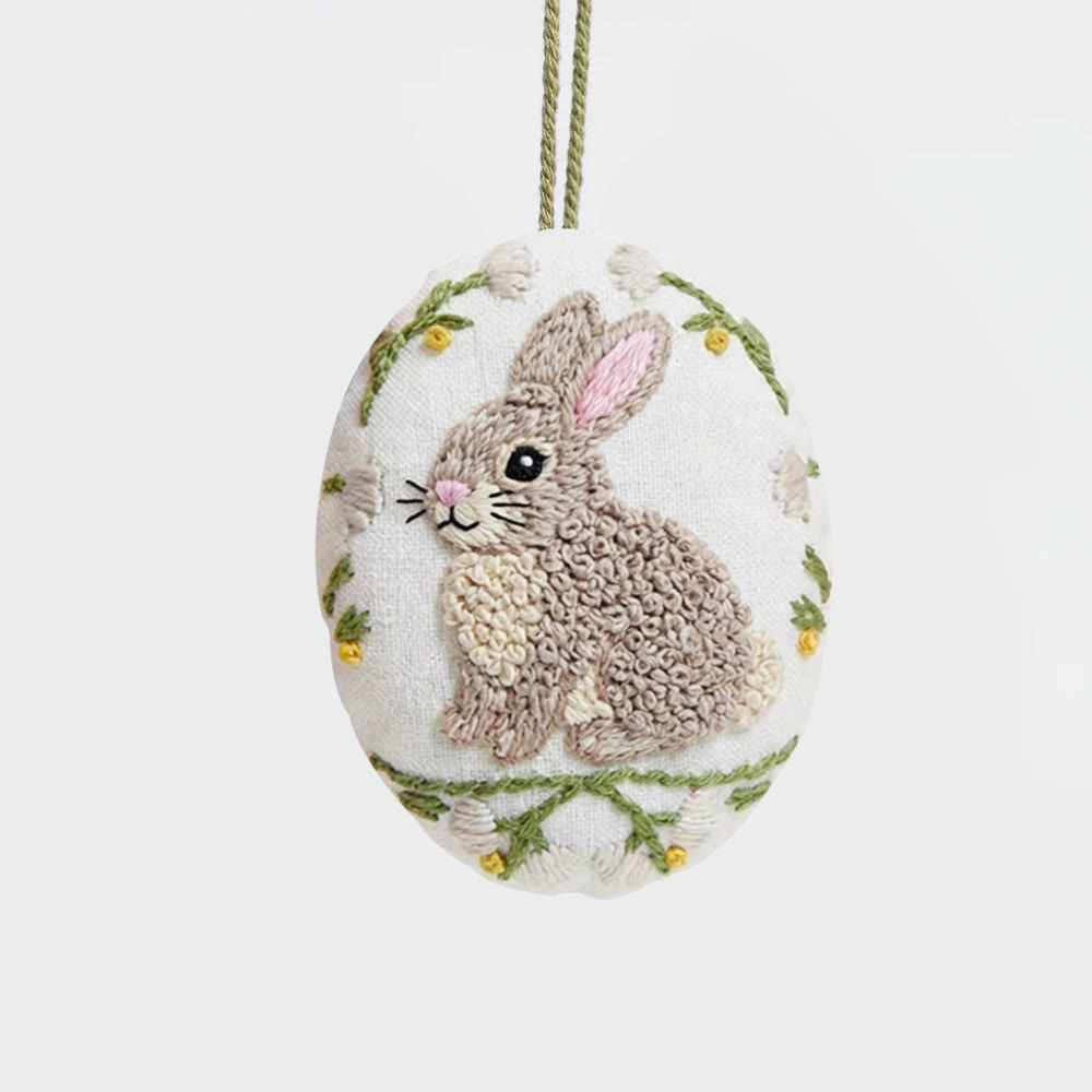 Rubbyoo Easter Egg Embroidery Kit - Adorable Rabbit | Creative Needle Artwork | Easter Backpack Charm - image 4