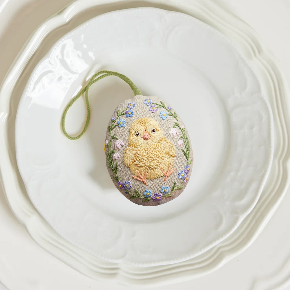 Rubbyoo Easter Egg Embroidery Kit - Spring Chick | Adorable Sewing Design | Holiday Home Ornaments - image 3