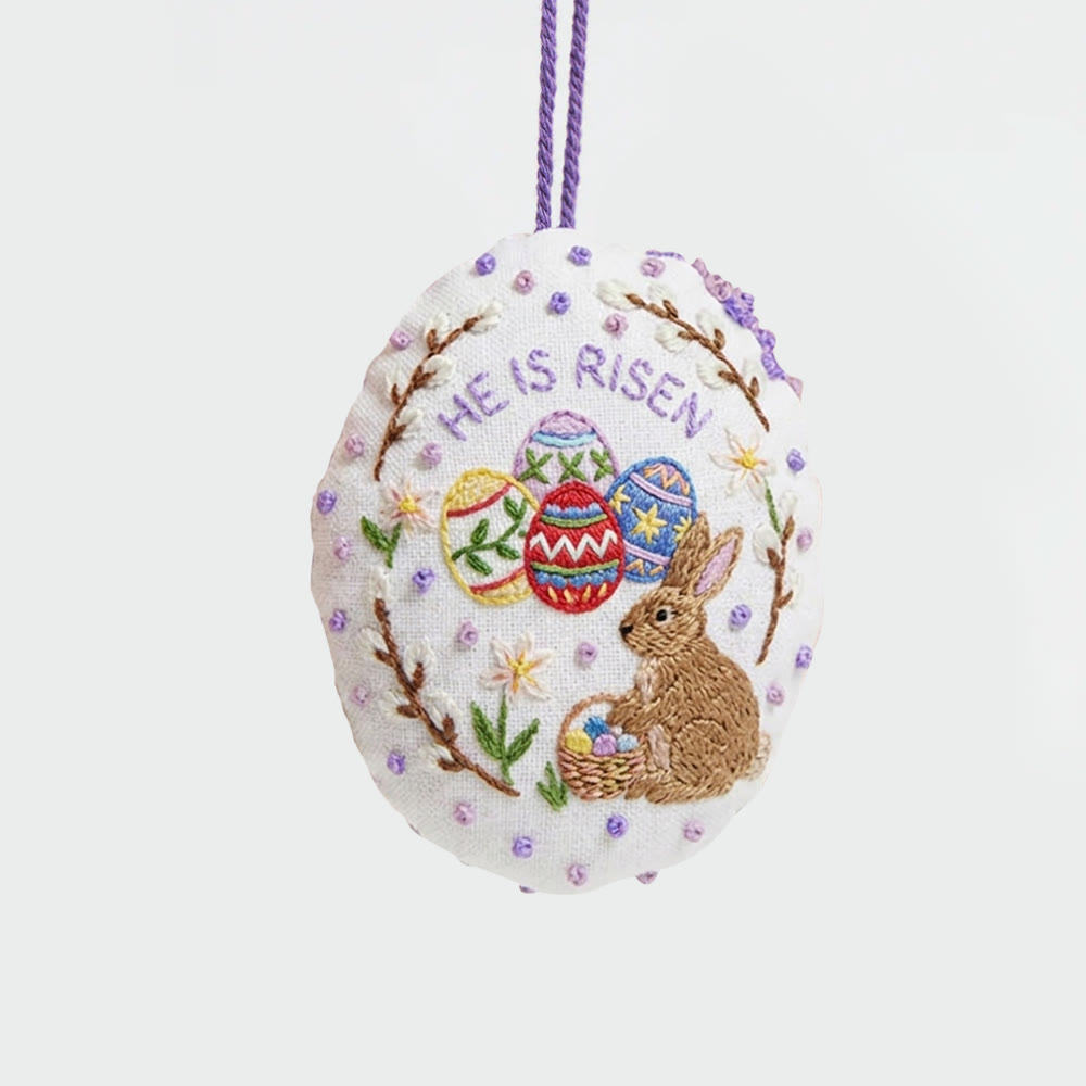 Rubbyoo Easter Egg Embroidery Kit - He Is Risen | Christian Wall Hanging Art | Religious Easter Craft - image 4