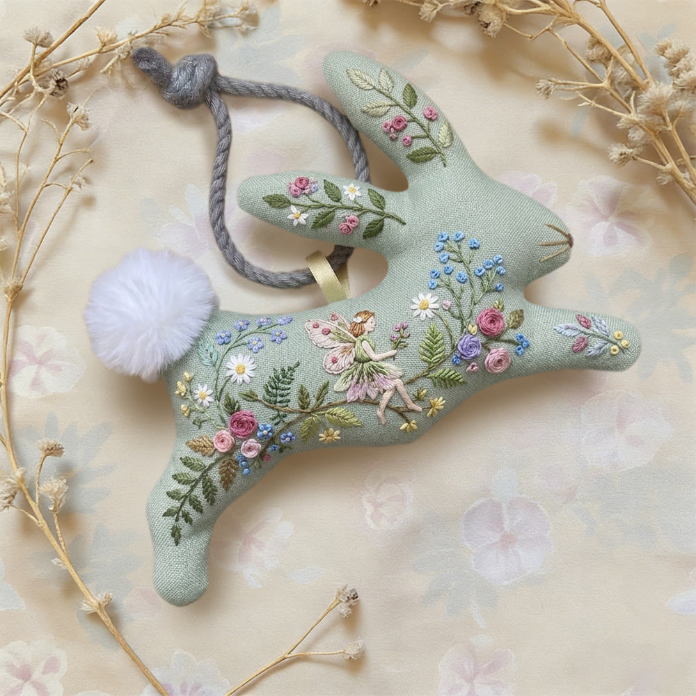 Rubbyoo Rabbit Embroidery Kit - Flower Fairy | Whimsical Gift For Girls | Nursery Decor Bunny - image 2