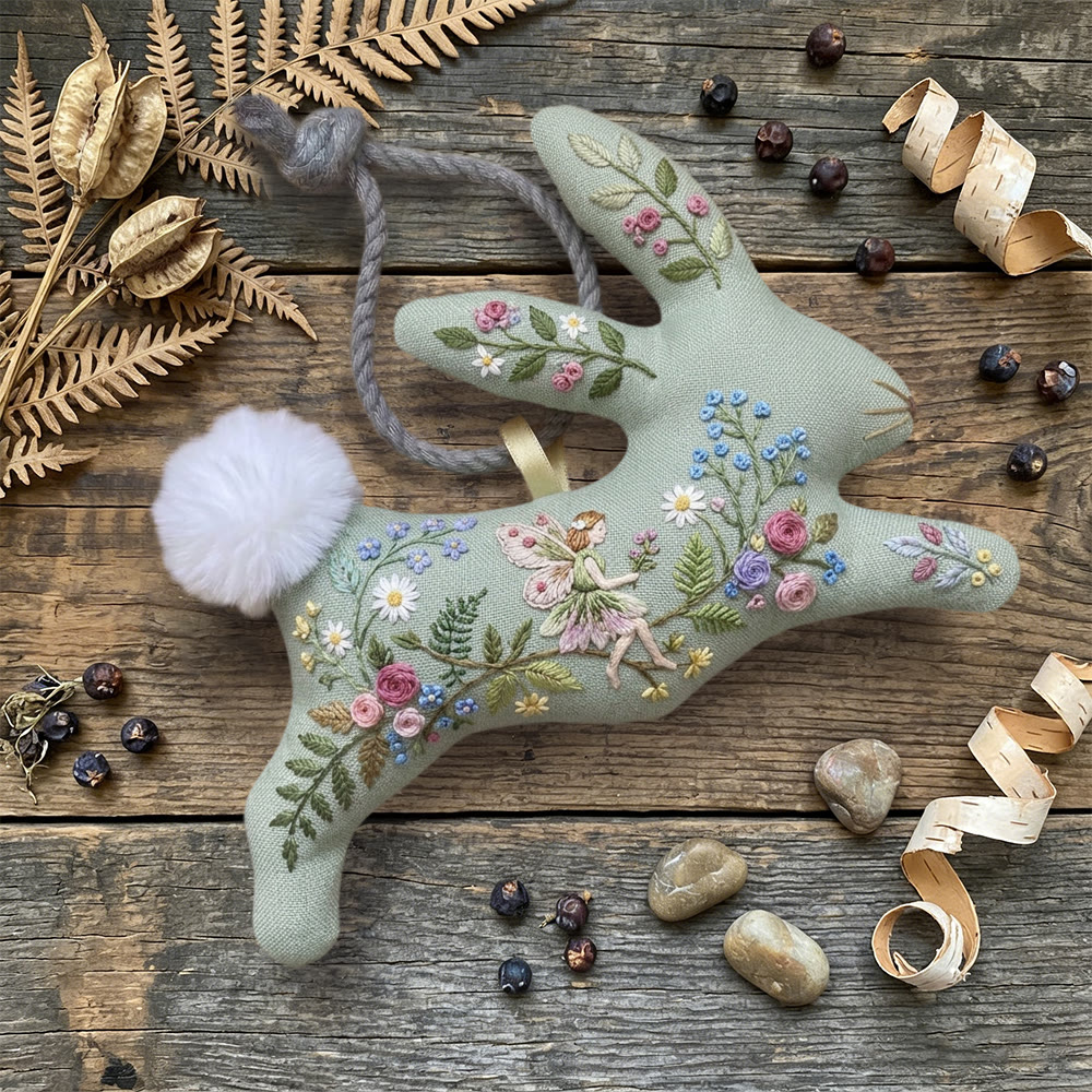 Rubbyoo Rabbit Embroidery Kit - Flower Fairy | Whimsical Gift For Girls | Nursery Decor Bunny - image 6