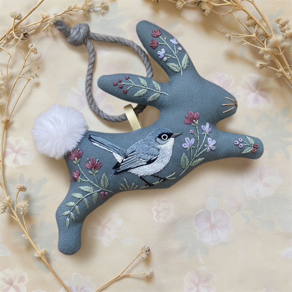 Rubbyoo Rabbit Embroidery Kit - Blue Bird Embroidery | Happy Gift For Mom | Diy Handcrafted Ornament - image 2