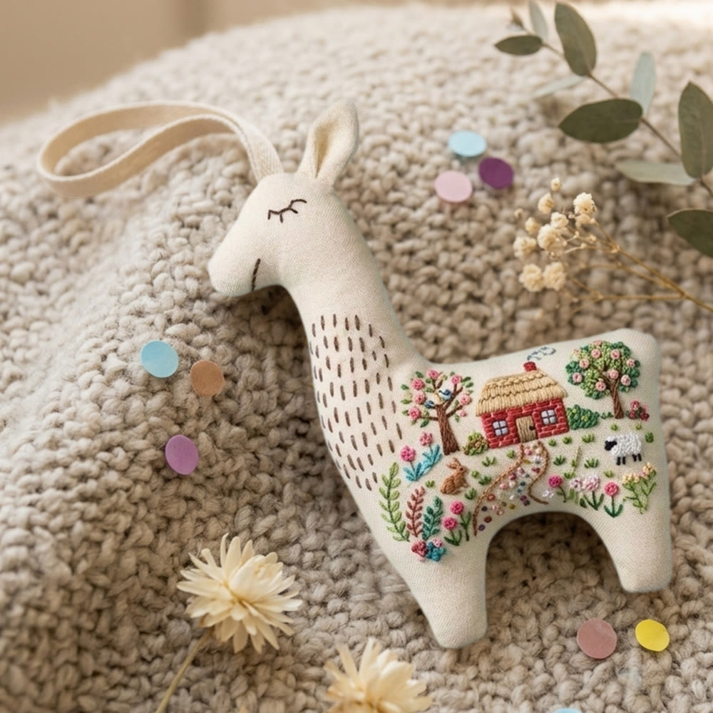 Rubbyoo Llama Embroidery Kit - Rustic Homestead | Creative Handmade Toy | Sewing Plush Craft  - image 5