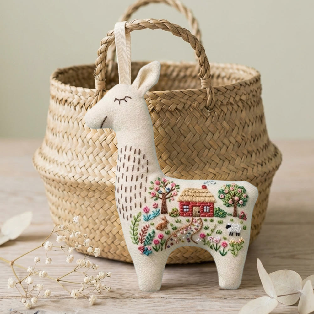 Rubbyoo Llama Embroidery Kit - Rustic Homestead | Creative Handmade Toy | Sewing Plush Craft  - image 3