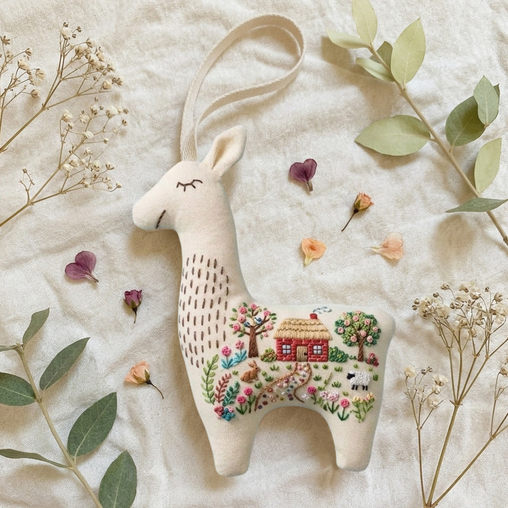 Rubbyoo Llama Embroidery Kit - Rustic Homestead | Creative Handmade Toy | Sewing Plush Craft  - image 9
