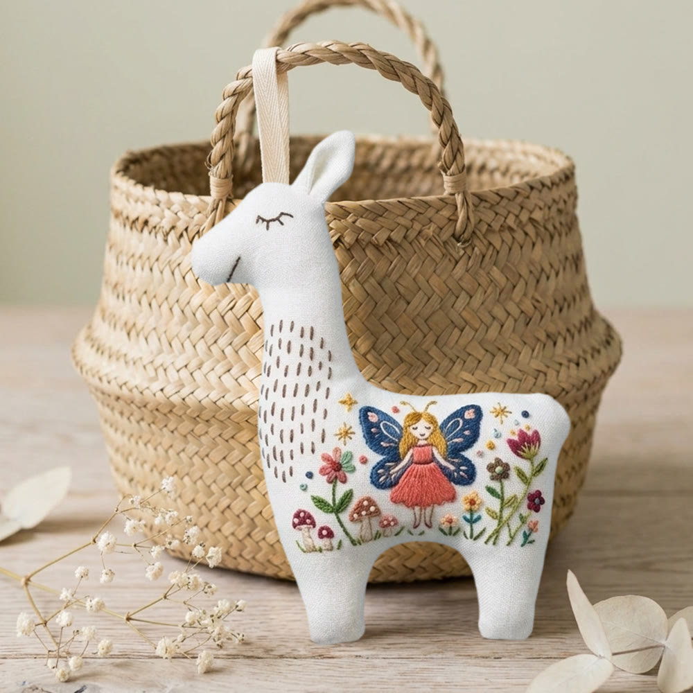 Rubbyoo Llama Embroidery Kit - Flying Fairy | Unique Home Ornament | Precious Gift For Mom - image 3