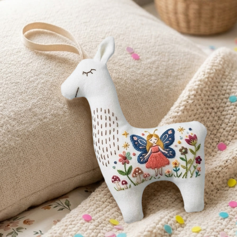Rubbyoo Llama Embroidery Kit - Flying Fairy | Unique Home Ornament | Precious Gift For Mom - image 2