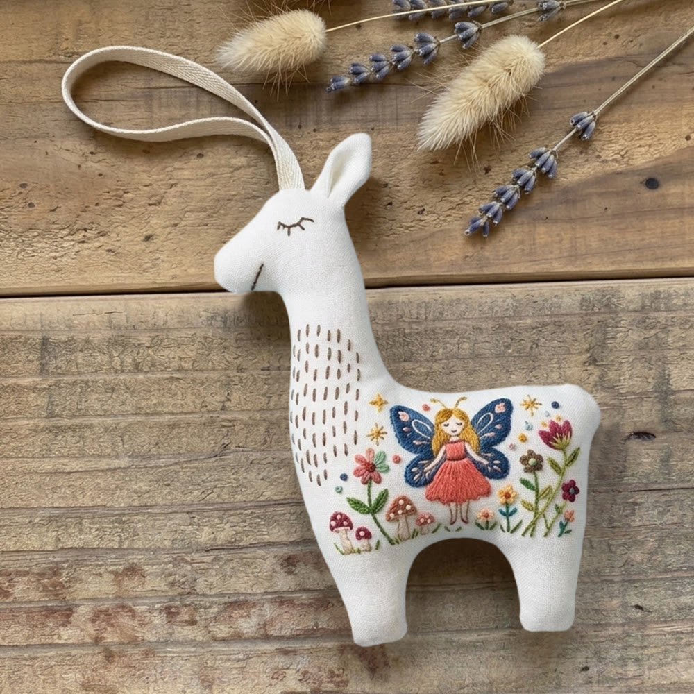 Rubbyoo Llama Embroidery Kit - Flying Fairy | Unique Home Ornament | Precious Gift For Mom - image 6