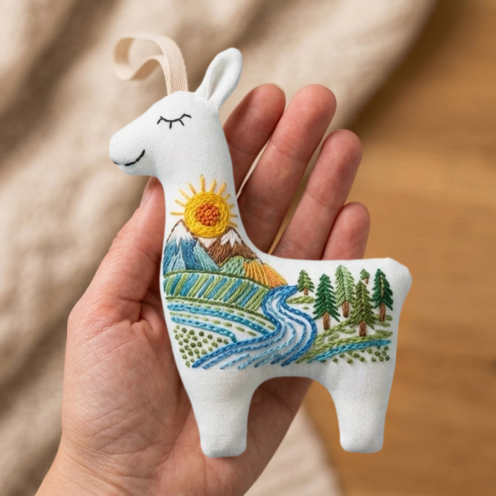 Rubbyoo Llama Embroidery Kit - Forest Soul | Alpaca Handmade Craft | Creative Sewing Art - image 4