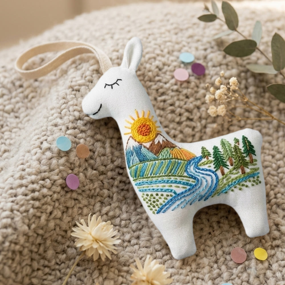 Rubbyoo Llama Embroidery Kit - Forest Soul | Alpaca Handmade Craft | Creative Sewing Art - image 2