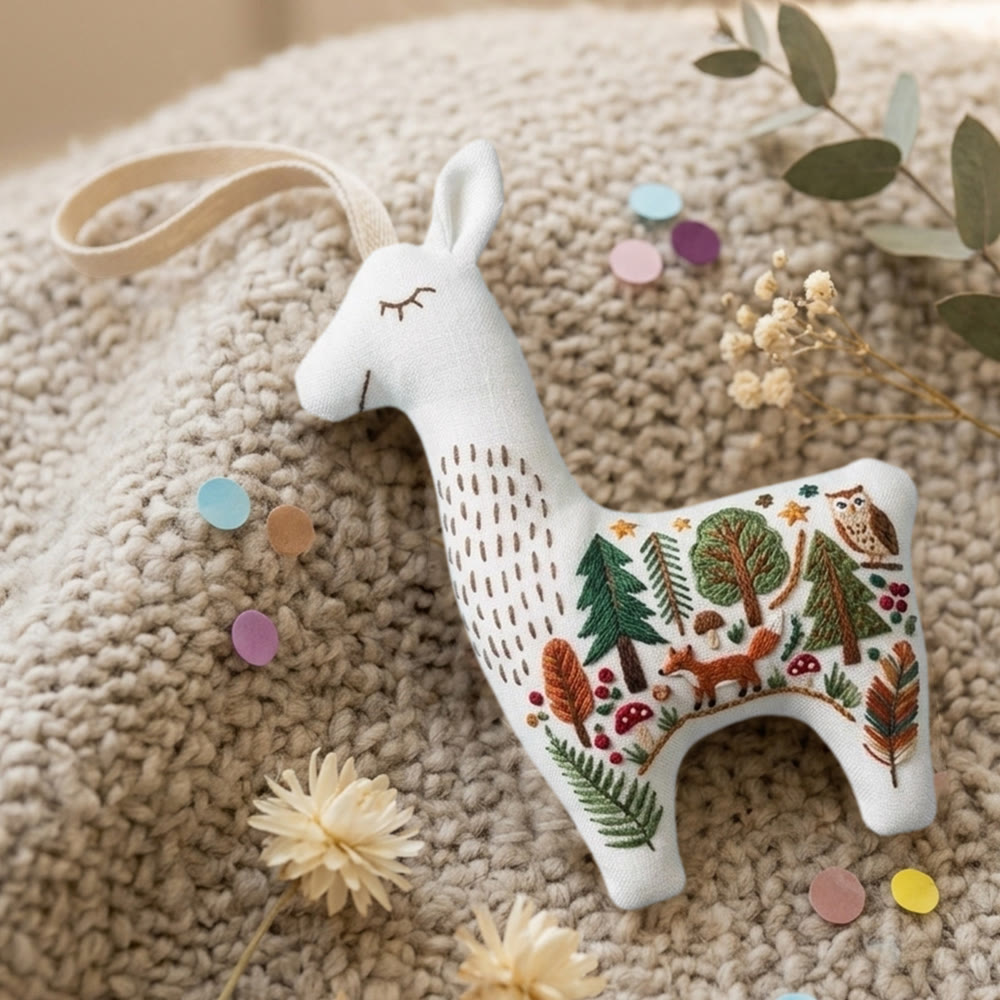 Rubbyoo Llama Embroidery Kit - Woodland Animal | Diy Sewing Project | Spring Room Decor - image 2