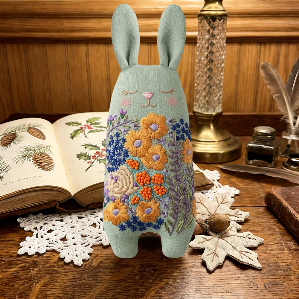Rubbyoo Bunny Toy Embroidery Kit - Wildflower Bouquet | Hand-stitched Textile Art | Unique Keepsake Gift  - image 7