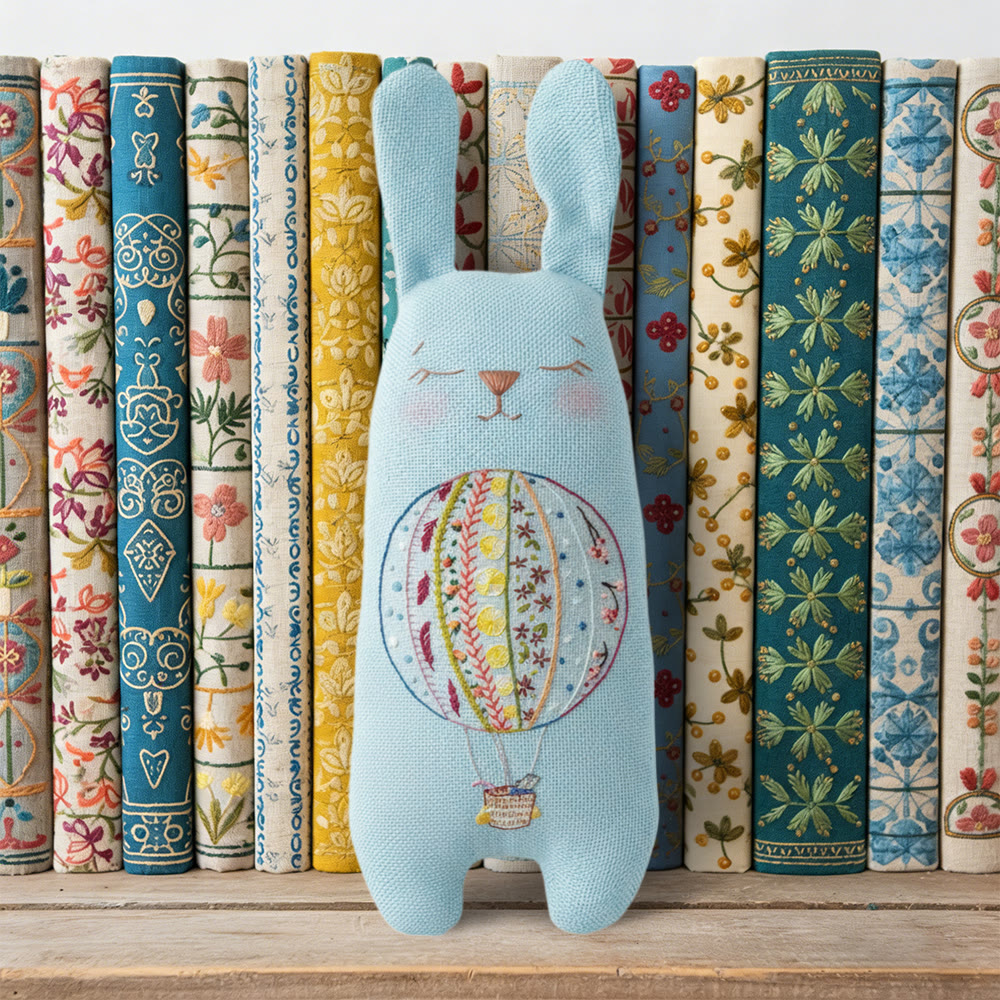 Rubbyoo Bunny Toy Embroidery Kit - Hot Air Balloon | New Baby Shower Gift | Boho Nursery Decor - image 4