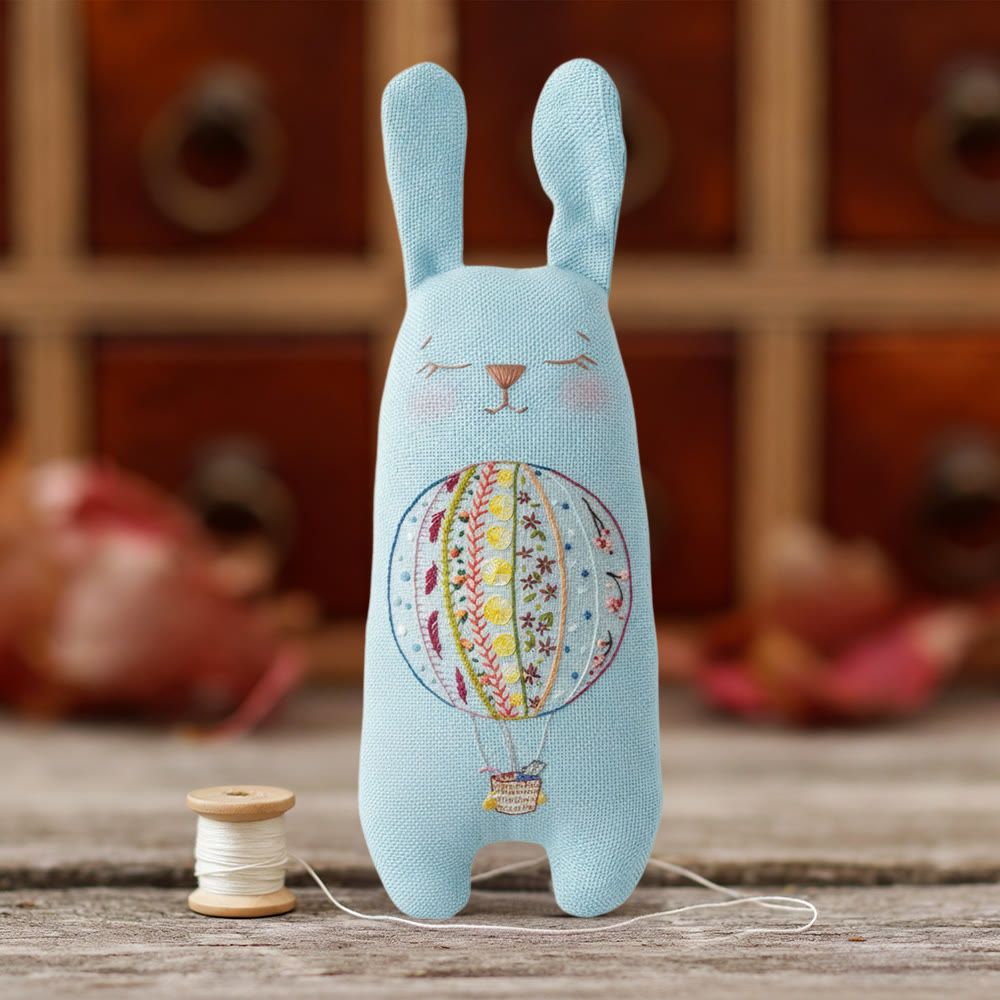 Rubbyoo Bunny Toy Embroidery Kit - Hot Air Balloon | New Baby Shower Gift | Boho Nursery Decor - image 9