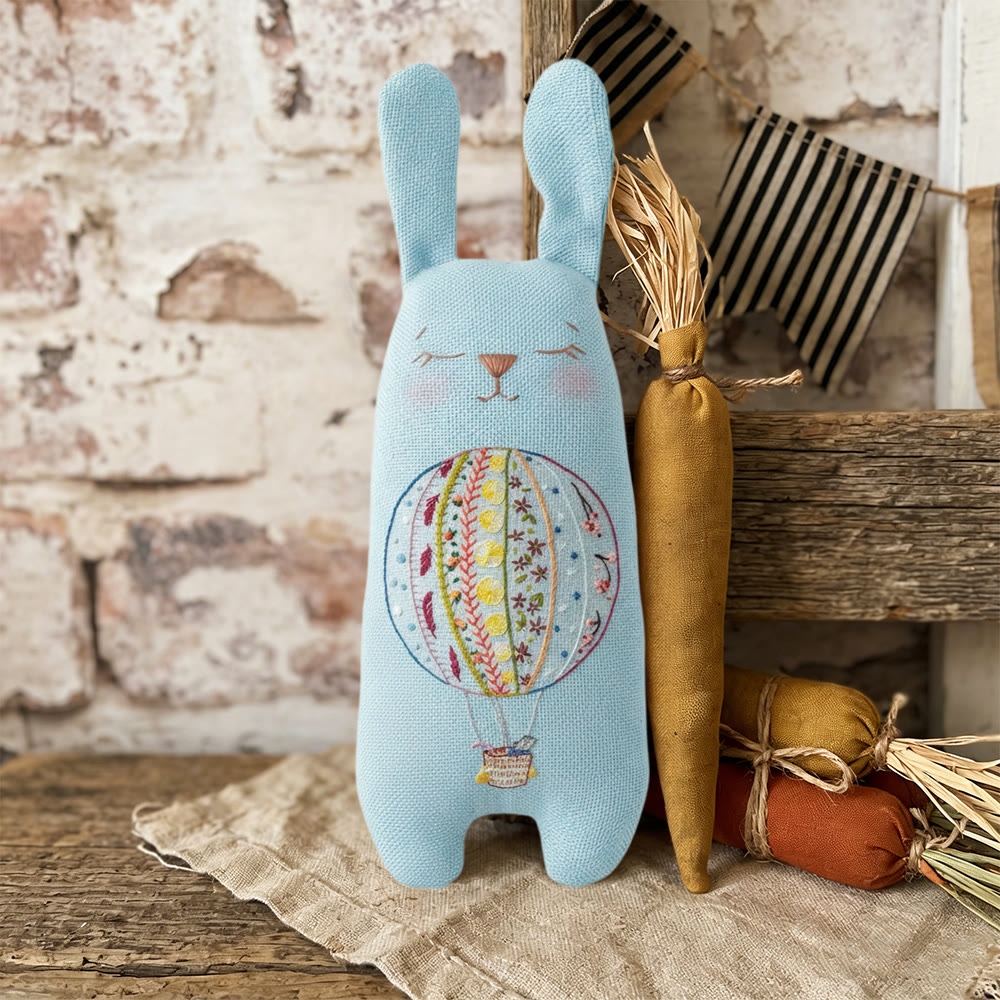 Rubbyoo Bunny Toy Embroidery Kit - Hot Air Balloon | New Baby Shower Gift | Boho Nursery Decor - image 7