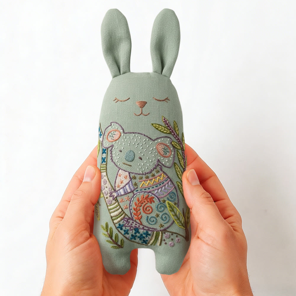 Rubbyoo Bunny Toy Embroidery Kit - Sleeping Koala | Calming Baby Gift | Hand-embroidered Doll - image 5