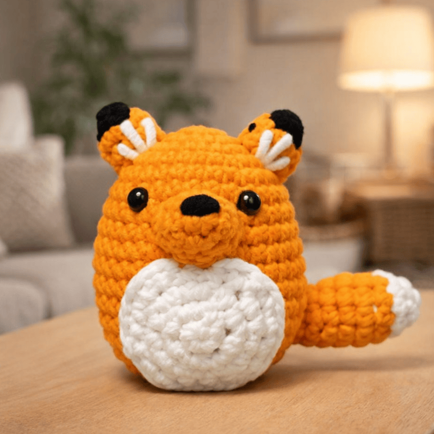 Diy Handmade Woodland Fox Crochet Kit - Creative Animal Toy | Yarn Craft For Beginners - Diy Handmade Tiger Crochet Kit - image 1