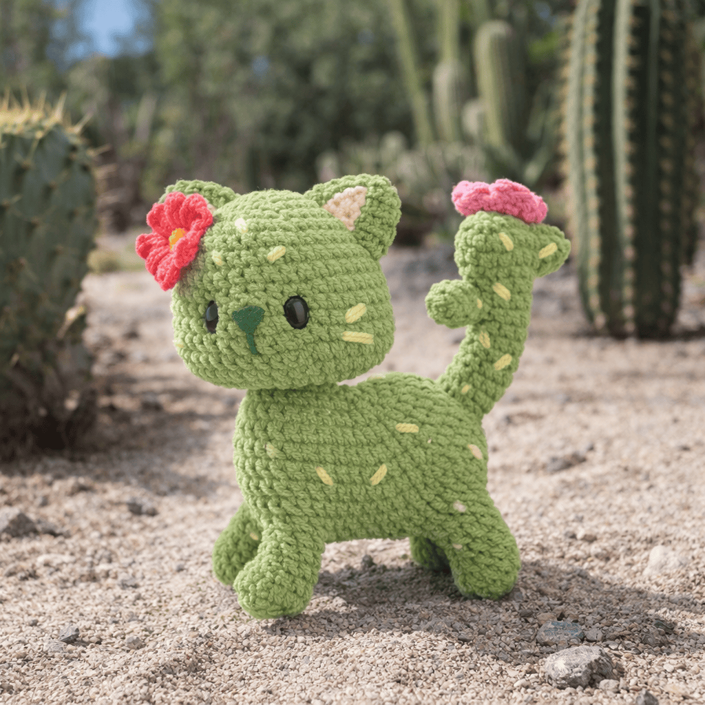 Diy Handmade Cactus Kitten Crochet Kit - Unique Kids Toy | Adorable Gift For Cat Lovers - Diy Handmade Cactus Kitten Crochet Kit - image 1