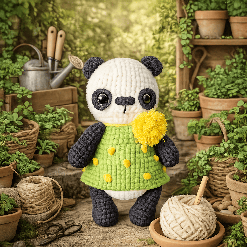 Diy Handmade Cozy Panda Crochet Kit - Baby Shower Toy | Handmade Spring Decor - image 1
