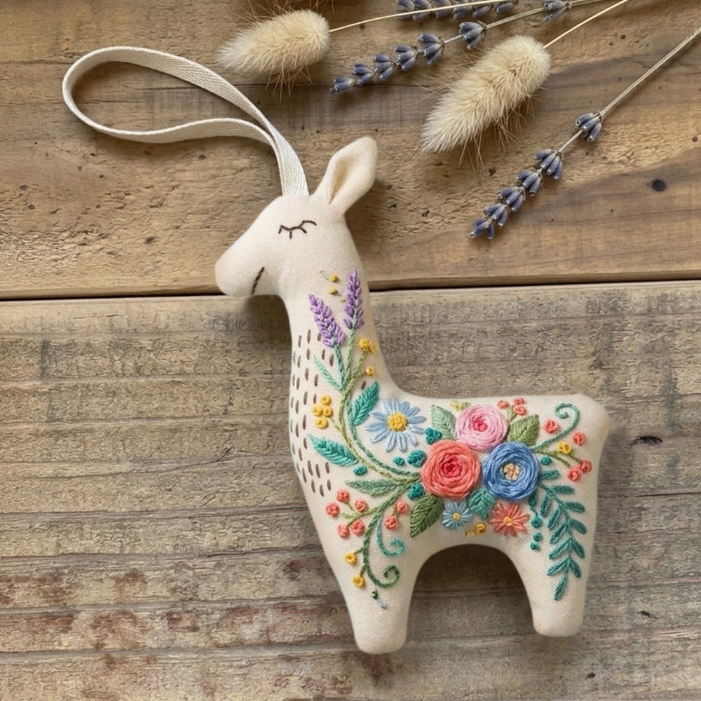 Rubbyoo Llama Embroidery Kit - Rose Bouquet Pattern | Meaningful Gift For Her | Whimsical Cute Decor - image 4