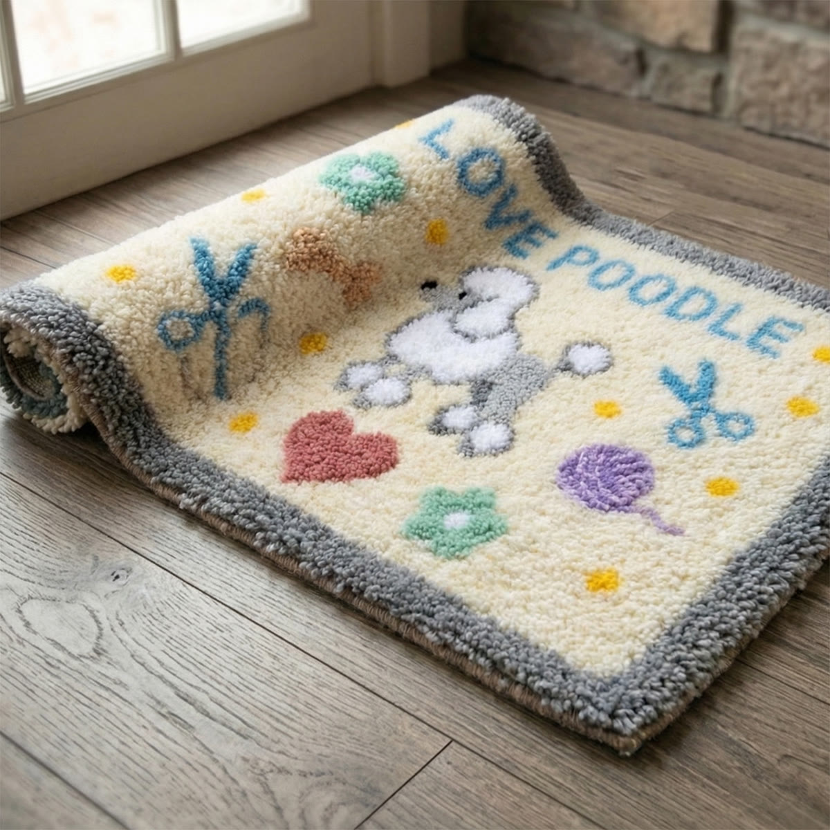 Rubbyoo Latch Hook Rug Kit - Love Poodle | Adorable Home Decoration | Perfect Gift For Puppy Lovers - image 4