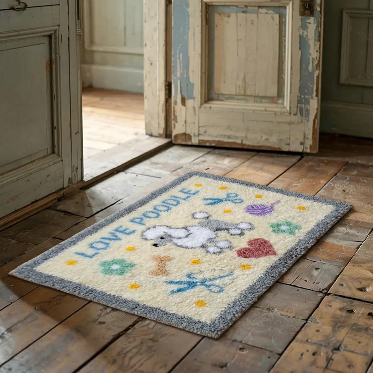 Rubbyoo Latch Hook Rug Kit - Love Poodle | Adorable Home Decoration | Perfect Gift For Puppy Lovers - image 2