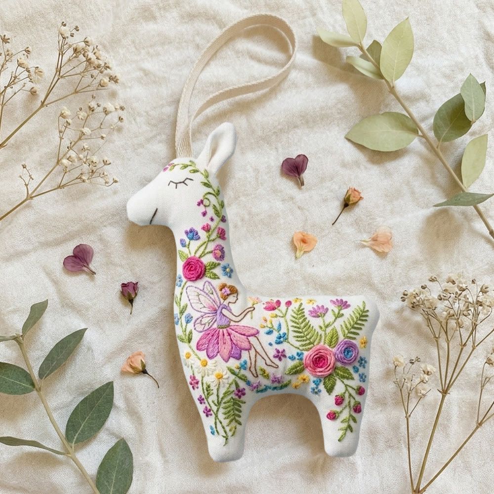 Rubbyoo Llama Embroidery Kit - Magical Forest Fairy | Handcrafted Lover Gift | Enchanted Garden Decor - image 4