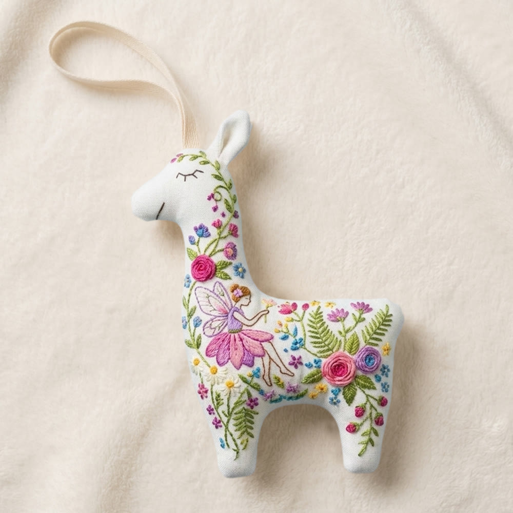Rubbyoo Llama Embroidery Kit - Magical Forest Fairy | Handcrafted Lover Gift | Enchanted Garden Decor - image 2
