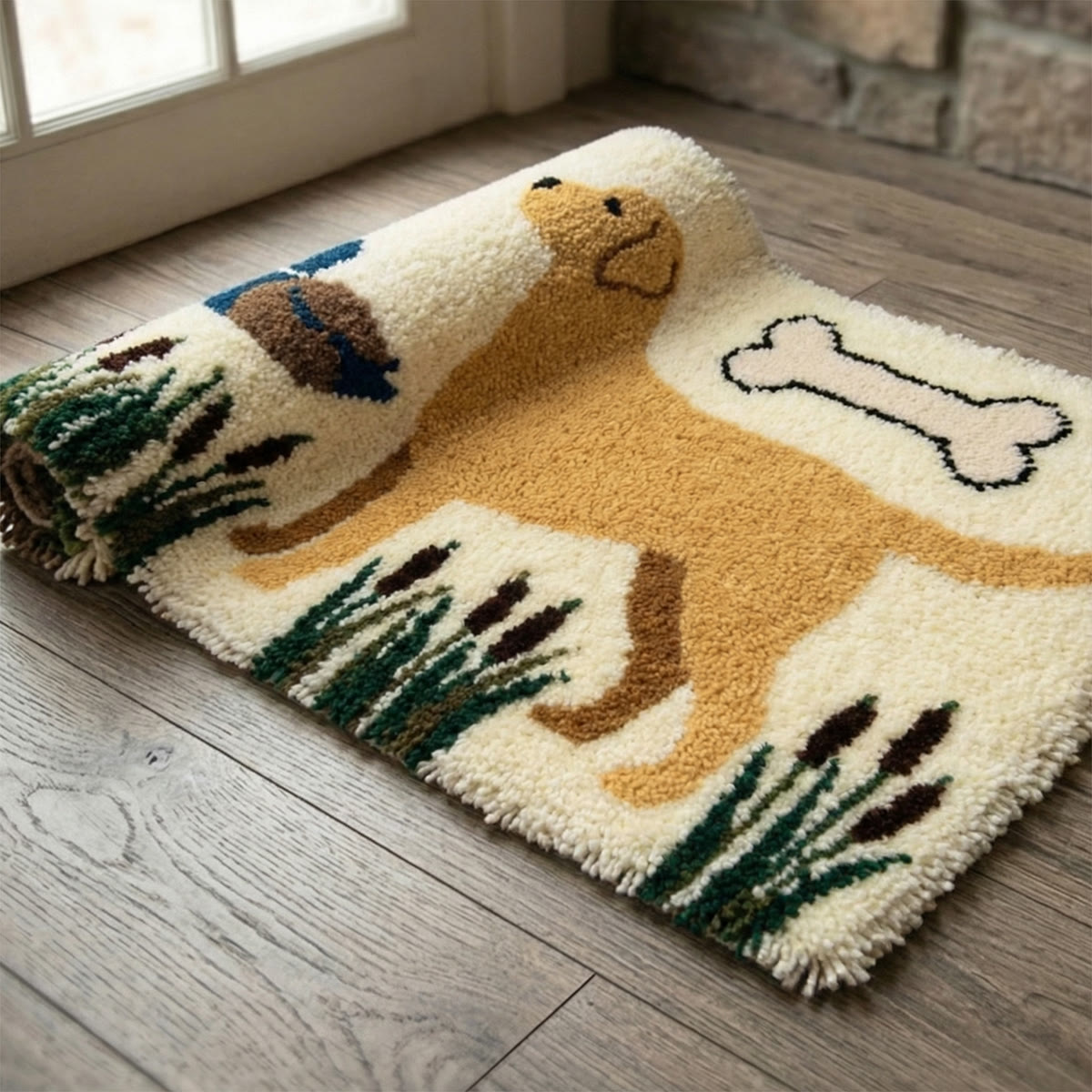 Rubbyoo Latch Hook Rug Kit - Yellow Lab Puppy | Decorative Room Art | Personalized Animal Gifts - image 4