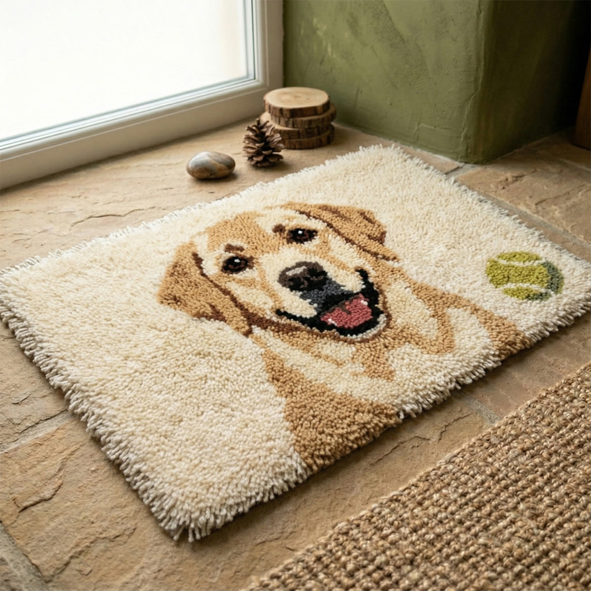 Rubbyoo Latch Hook Rug Kit - Waiting Puppy | Diy Memorial Gift | Perfect Craft For Pet Lovers - image 6