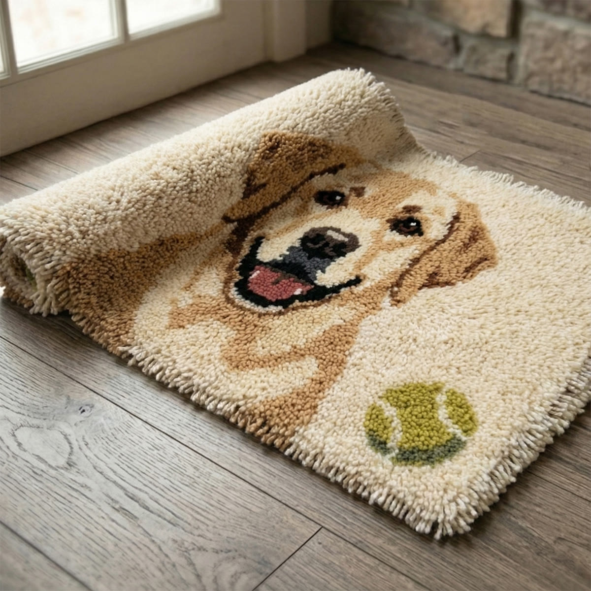 Rubbyoo Latch Hook Rug Kit - Waiting Puppy | Diy Memorial Gift | Perfect Craft For Pet Lovers - image 5
