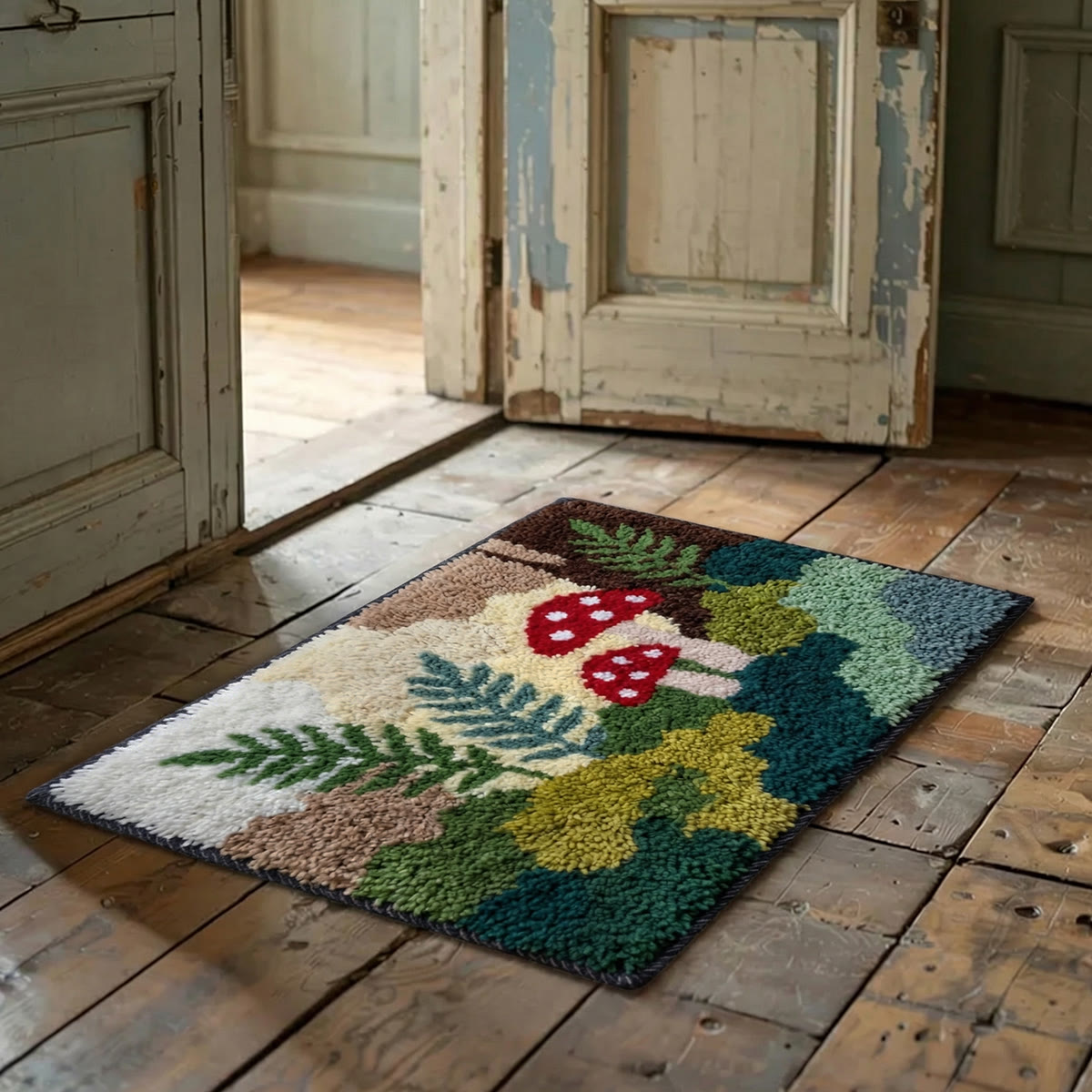 Rubbyoo Latch Hook Rug Kit - Moss Plant | Aesthetic Floor Mat | Vintage Handmade Art  - image 2