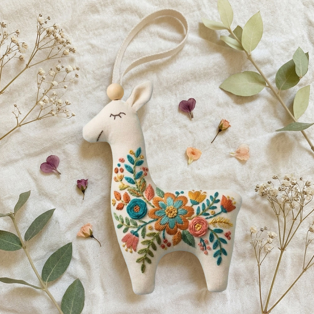 Rubbyoo Llama Embroidery Kit - Large Mandala Flower | Unique Gift For Mom | Floral Backpack Accessory - image 3