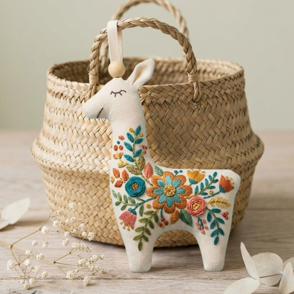 Rubbyoo Llama Embroidery Kit - Large Mandala Flower | Unique Gift For Mom | Floral Backpack Accessory - image 5